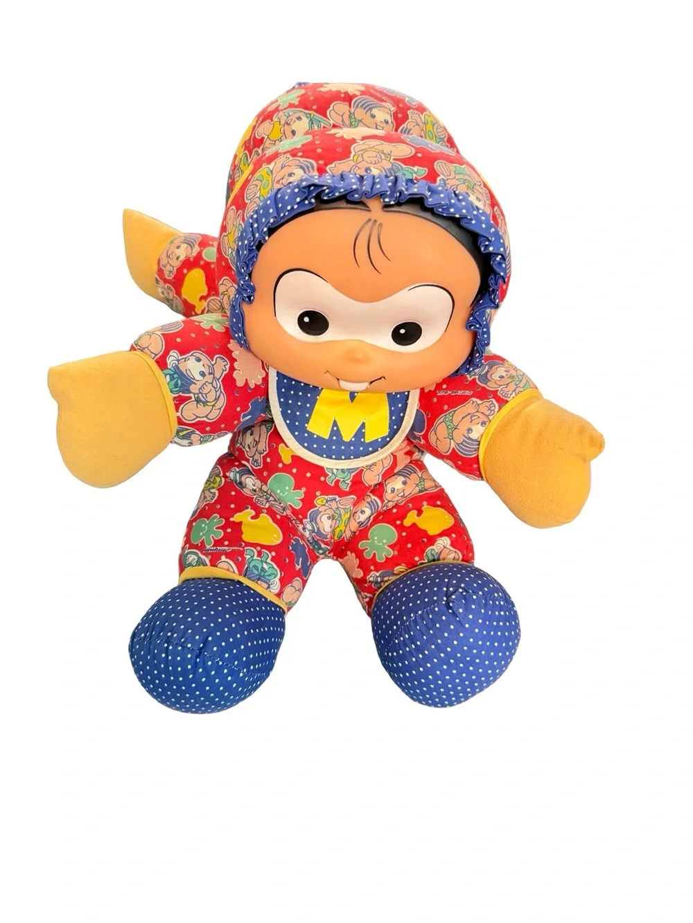 2 RARE Turma Da Monica Plush Doll 16” Brazil Gang Comic Multibrink Vinyl Face